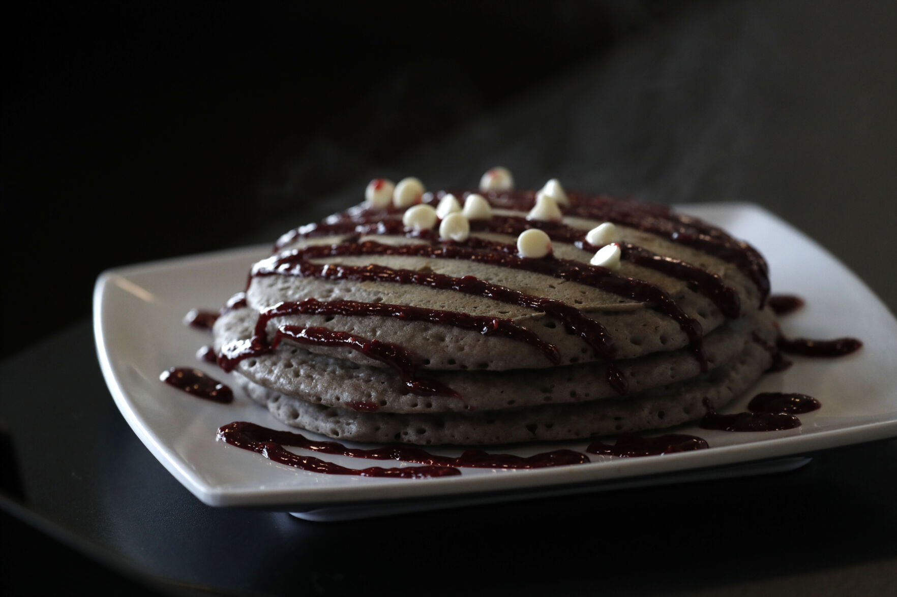 Poked Yolk (copy) white chocolate raspberry pancakes